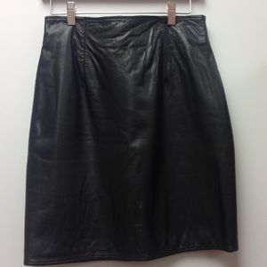 Cach'e Black Leather Skirt Straight Skirt